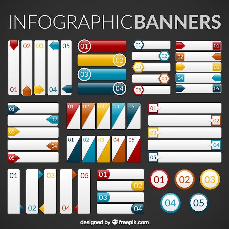 Free Vector collection of infographic banners