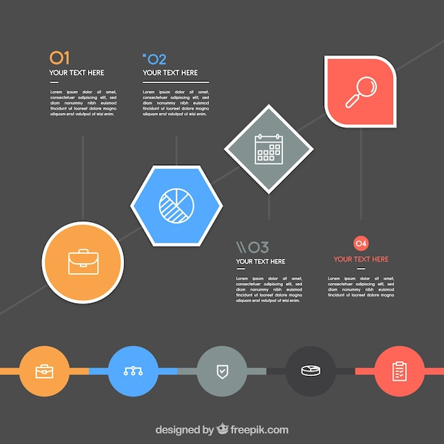 Collection of infographic elements in flat design