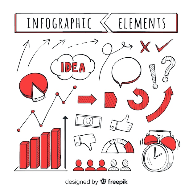 Коллекция инфографических элементов в ручном стиле