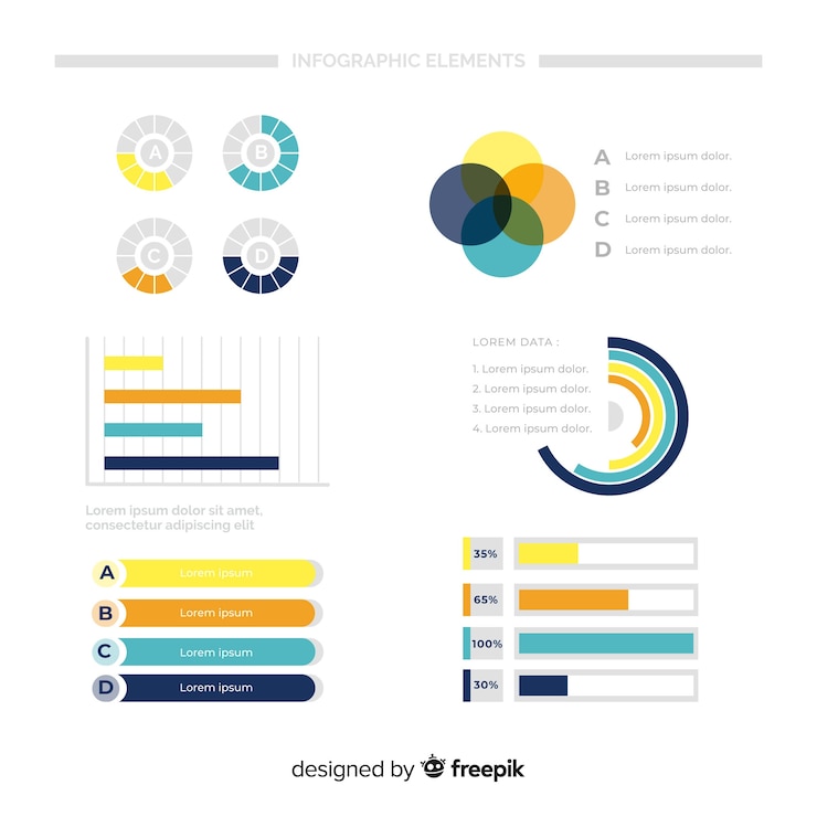 Free Vector collection of infographic elements