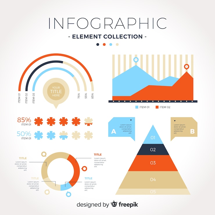 Free Vector collection of infographic elements