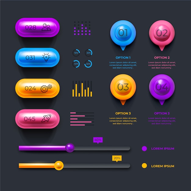 Free vector collection of infographic elements