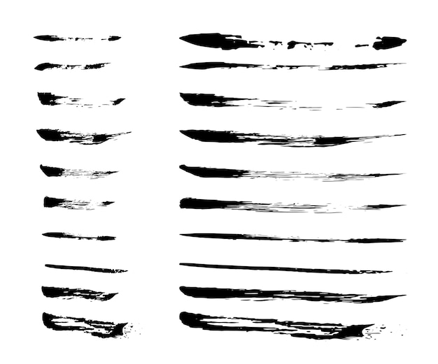 Collection of ink brush strokes