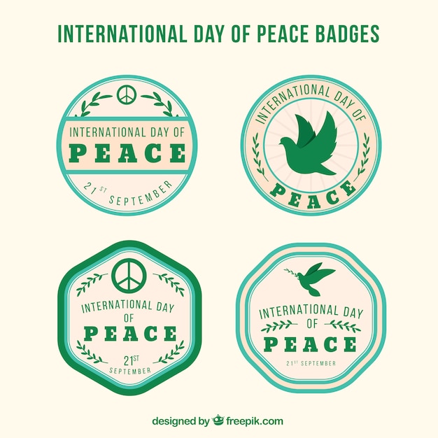 Free vector collection of international day of peace badges