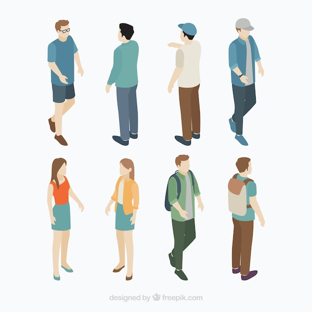 Free vector collection of isometric citizen