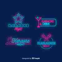 Free vector collection of karaoke neon lights