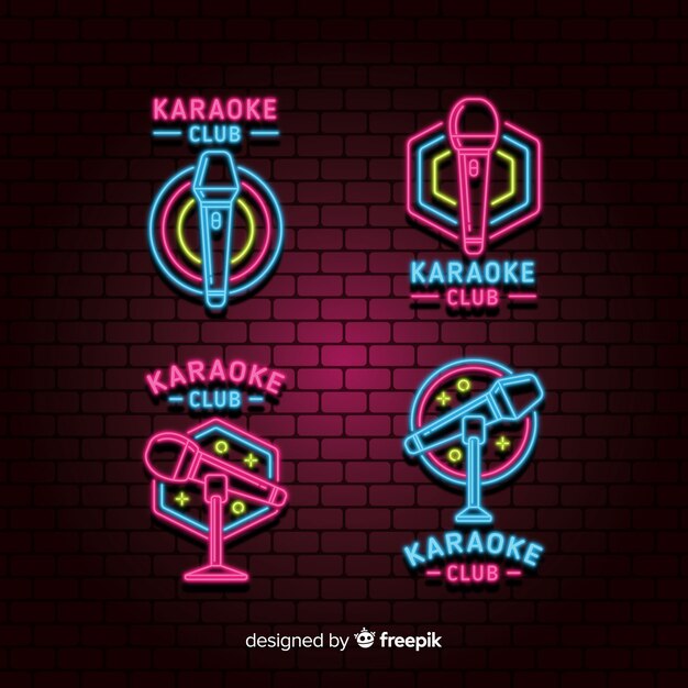 Collection of karaoke neon lights