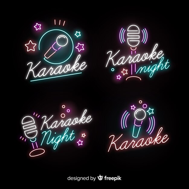 노래방 네온 불빛의 컬렉션