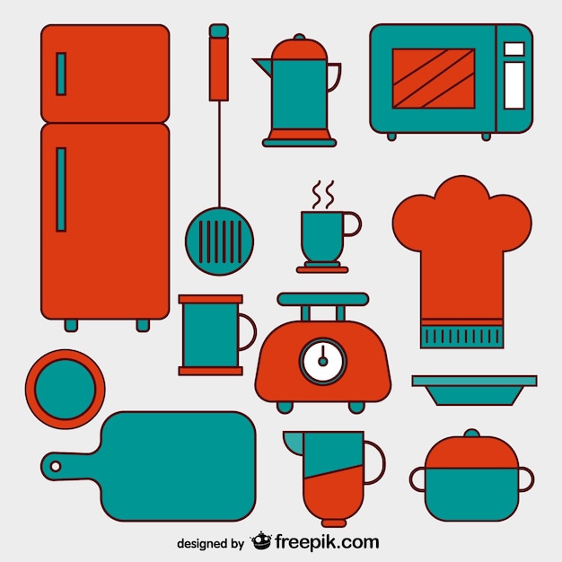 Free vector collection of kitchen icons