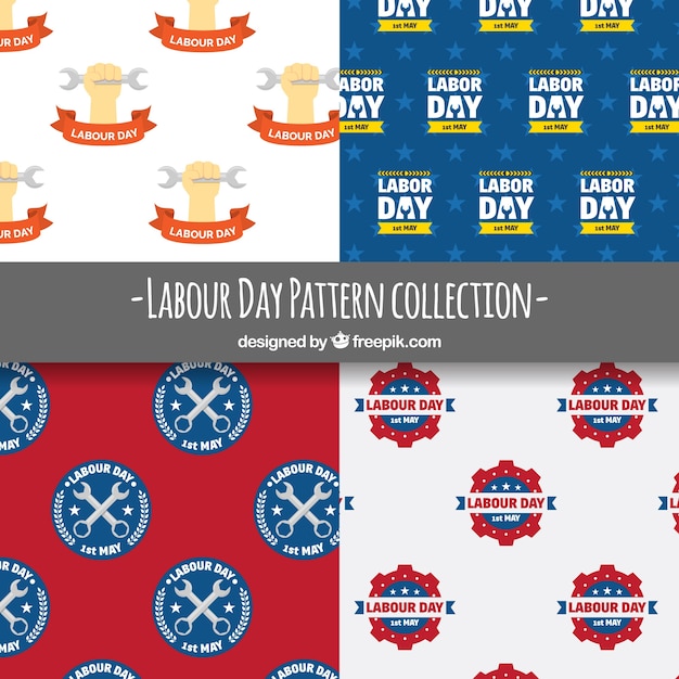 Free vector collection of labour day patterns