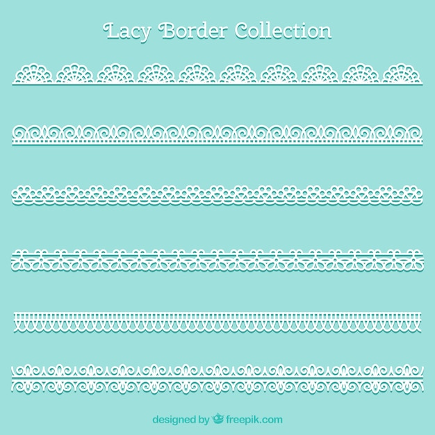 Free vector collection of lace ornamental border