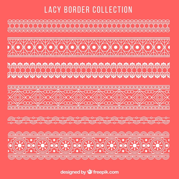 Collection of lace ornamental border