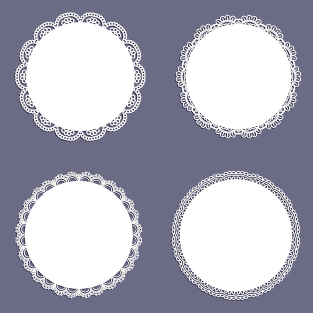 Collection of lace styled circular backgrounds