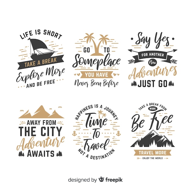 Free vector collection of lettering travel badges