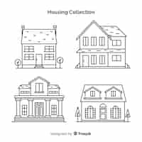 Free vector collection of lineal houses