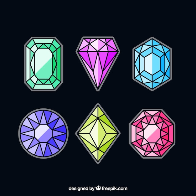 Collection of linear gems Free Vector