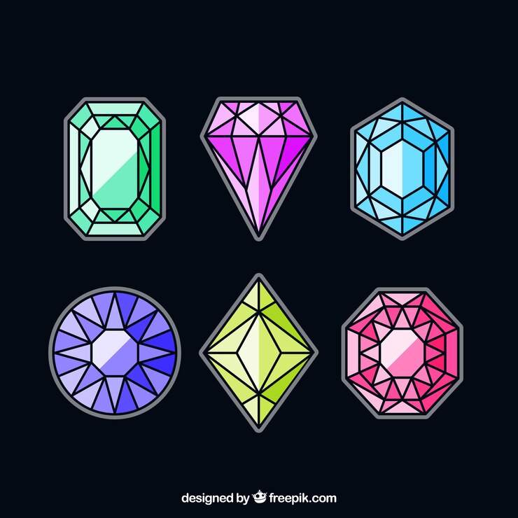 Free Vector collection of linear gems