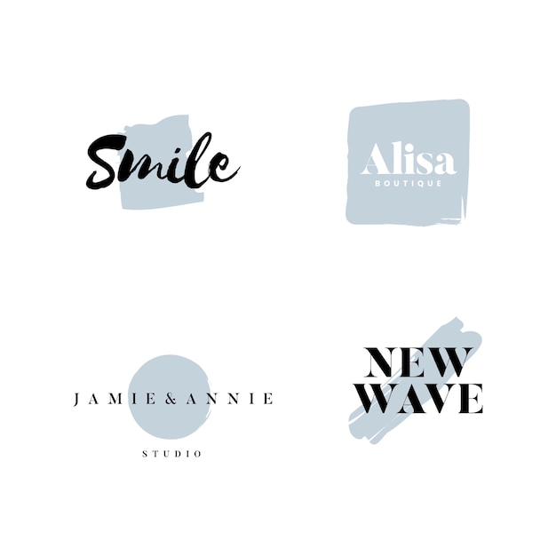 Collection of logos and branding vector