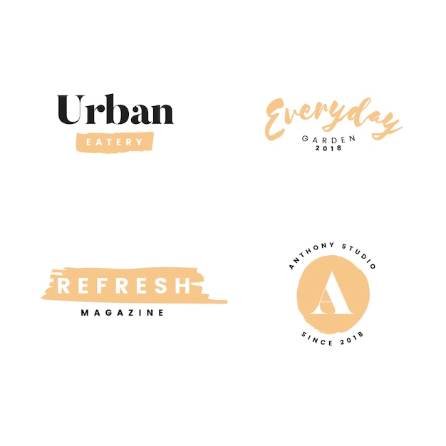 Collection of logos and branding vector