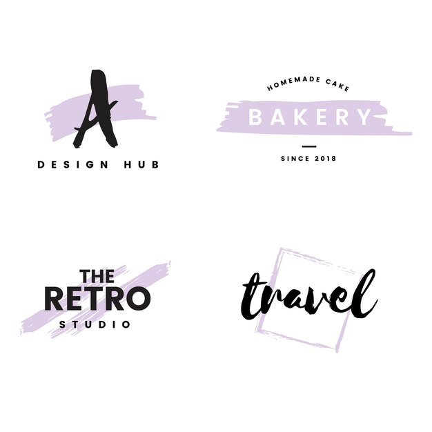 Collection of logos and branding vector