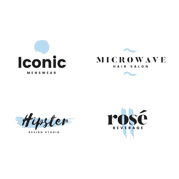 Collection of logos and branding vector