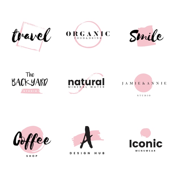 Free Vector | Collection of logos and branding vector