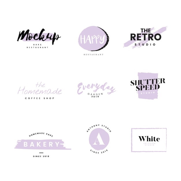 Collection of logos and branding vector