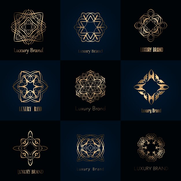 Collection of logos gold