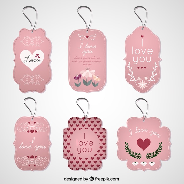 collection of love tags