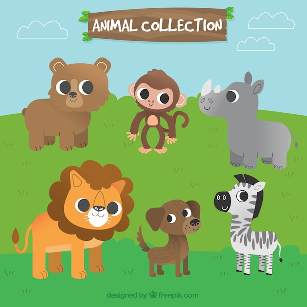 Collection of lovely animal characters