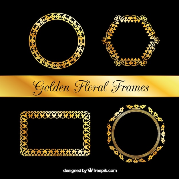 Free vector collection of luxury floral frames