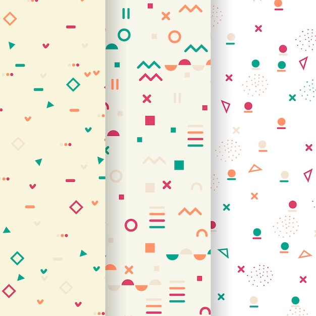 Free vector collection of memphis pattern