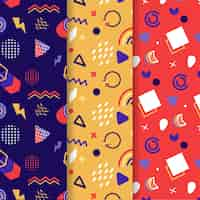 Free vector collection of memphis patterns