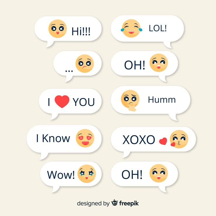 Free Vector collection of messages with emojis