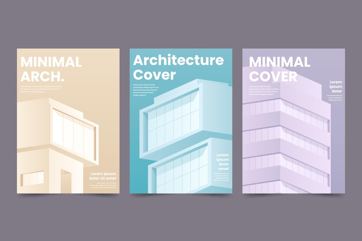 Free Vector collection of minimal architecture covers