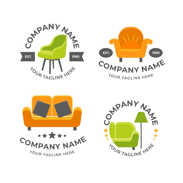 Collection of minimalist furniture logos