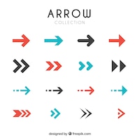 Collection of modern arrows in flat design