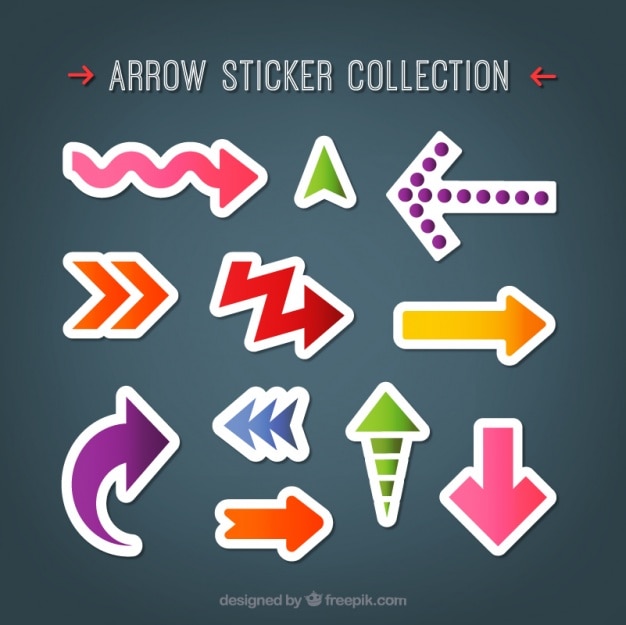 Collection of modern arrows stickers