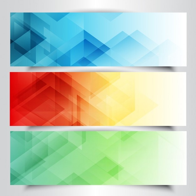 Free vector collection of modern banners with in low poly design