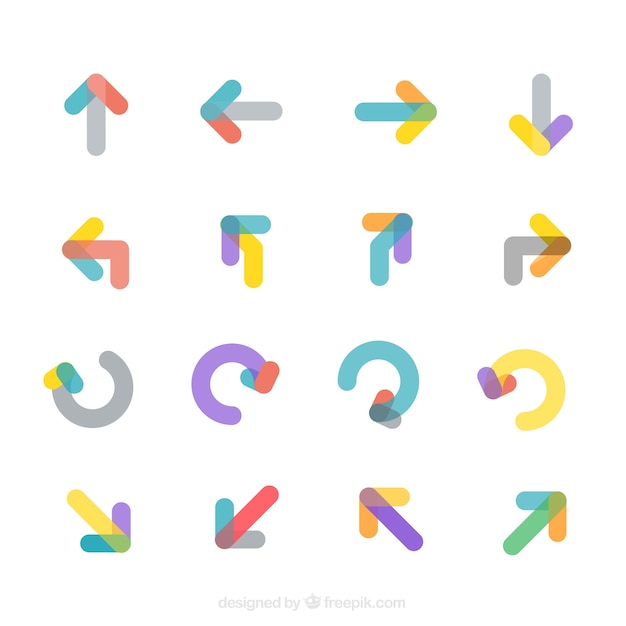 Free vector collection of modern colored arrows