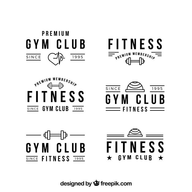 Collection of modern fitness badges