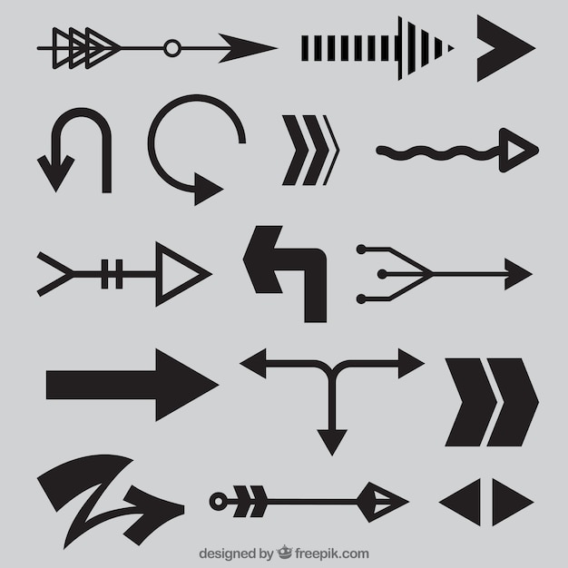 Collection of modern flat arrow