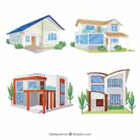 Free vector collection of modern houses