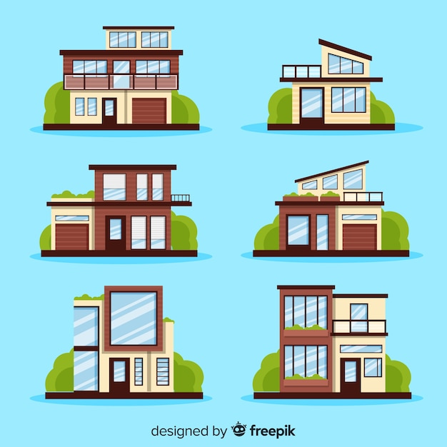 Free vector collection of modern houses