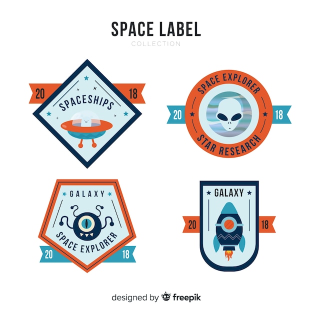 Collection of modern space badges