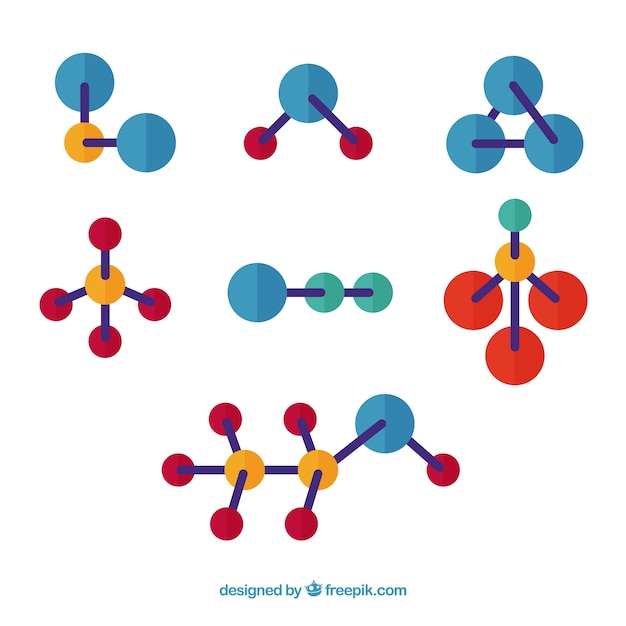 Сбор молекулярной структуры в плоском дизайне