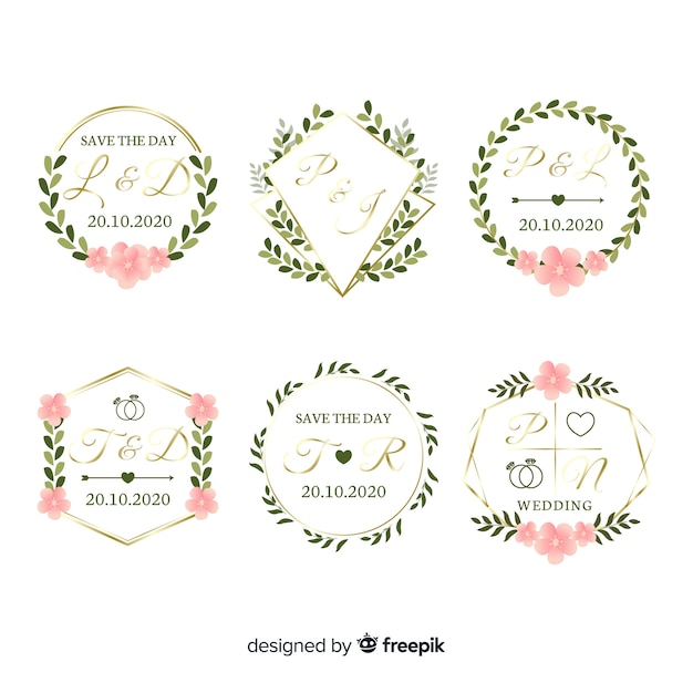 モノグラムの結婚式のロゴ集