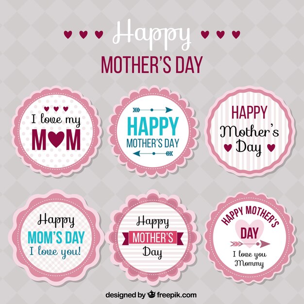 Collection of mother's day stickers