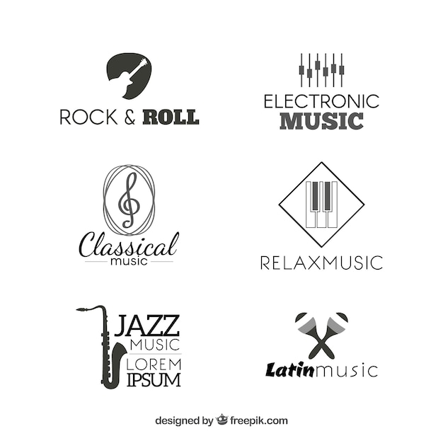 Collection of music logos