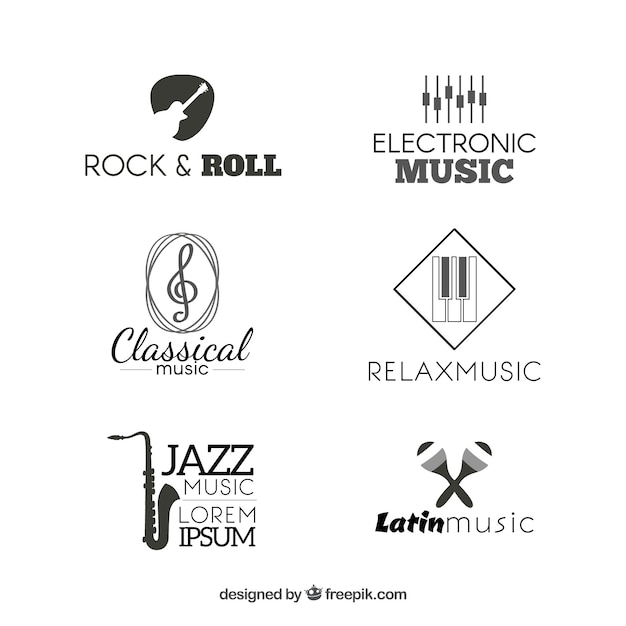 Коллекция музыкальных логотипов